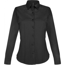 KARIBAN Női blúz Kariban KA530 Ladies&#039; Long-Sleeved Stretch Shirt -XL, Black blúz
