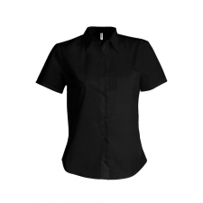 KARIBAN Női blúz Kariban KA532 Ladies&#039; Short-Sleeved Cotton/Elastane Shirt -L, Black blúz