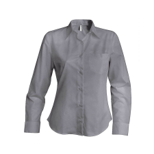 KARIBAN Női blúz Kariban KA534 Ladies&#039; Long-Sleeved Oxford Shirt -XL, Oxford Silver blúz