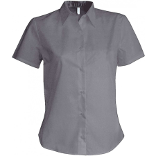 KARIBAN Női blúz Kariban KA536 Ladies&#039; Short-Sleeved Oxford Shirt -XL, Oxford Silver blúz