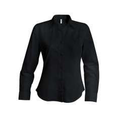 KARIBAN Női blúz Kariban KA538 Ladies' Long-Sleeved non-Iron Shirt -L, Black