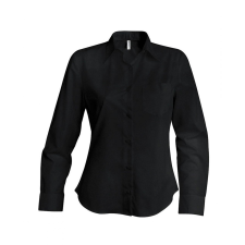KARIBAN Női blúz Kariban KA542 Ladies&#039; Long-Sleeved Cotton poplin Shirt -2XL, Black blúz