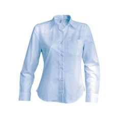 KARIBAN Női blúz Kariban KA542 Ladies' Long-Sleeved Cotton poplin Shirt -3XL, Bright Sky