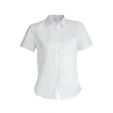 KARIBAN Női blúz Kariban KA544 Ladies' Short-Sleeved Cotton poplin Shirt -L, White