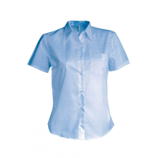 KARIBAN Női blúz Kariban KA544 Ladies' Short-Sleeved Cotton poplin Shirt -XL, Bright Sky