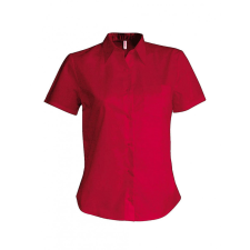 KARIBAN Női blúz Kariban KA544 Ladies&#039; Short-Sleeved Cotton poplin Shirt -XS, Classic Red blúz