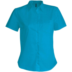 KARIBAN Női blúz Kariban KA548 Judith > Ladies' Short-Sleeved Shirt -2XL, Bright Turquoise