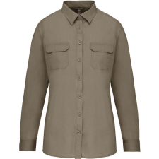 KARIBAN Női blúz Kariban KA591 Ladies&#039; Long Sleeved Safari Shirt -S, Light Khaki blúz