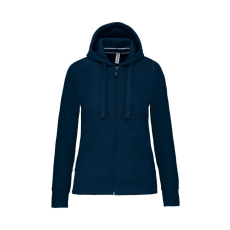 KARIBAN Női cipzáros kapucnis pulóver, Kariban KA464, Navy-2XL