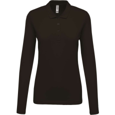 KARIBAN Női galléros hosszú ujjú piké póló, Kariban KA257, Dark Grey-2XL