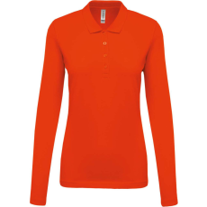 KARIBAN Női galléros hosszú ujjú piké póló, Kariban KA257, Orange-L