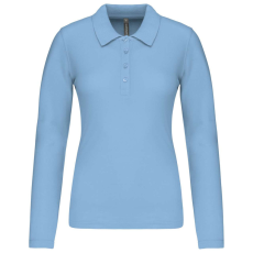 KARIBAN Női galléros hosszú ujjú piké póló, Kariban KA257, Sky Blue-S