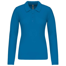 KARIBAN Női galléros hosszú ujjú piké póló, Kariban KA257, Tropical Blue-S