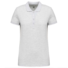 KARIBAN Női galléros piké póló, rövid ujjú, Kariban KA255, Ash Heather-3XL női póló