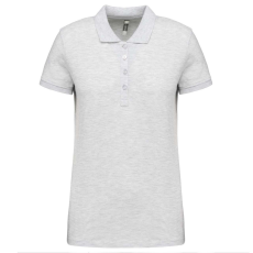 KARIBAN Női galléros piké póló, rövid ujjú, Kariban KA255, Ash Heather-XS