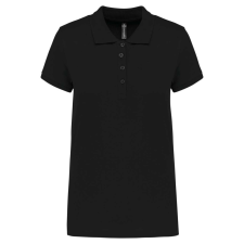 KARIBAN Női galléros piké póló, rövid ujjú, Kariban KA255, Black-S női póló