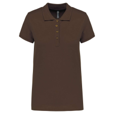 KARIBAN Női galléros piké póló, rövid ujjú, Kariban KA255, Chocolate-XL női póló