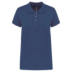 KARIBAN Női galléros piké póló, rövid ujjú, Kariban KA255, Deep Blue-XS