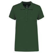 KARIBAN Női galléros piké póló, rövid ujjú, Kariban KA255, Forest Green-XS női póló