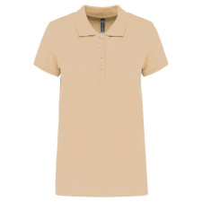 KARIBAN Női galléros piké póló, rövid ujjú, Kariban KA255, Light Sand-XL női póló