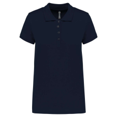 KARIBAN Női galléros piké póló, rövid ujjú, Kariban KA255, Navy-XL
