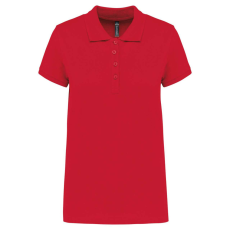 KARIBAN Női galléros piké póló, rövid ujjú, Kariban KA255, Red-M
