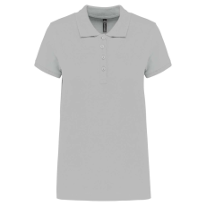 KARIBAN Női galléros piké póló, rövid ujjú, Kariban KA255, Snow Grey-S