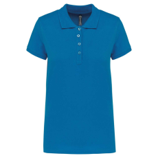 KARIBAN Női galléros piké póló, rövid ujjú, Kariban KA255, Tropical Blue-L