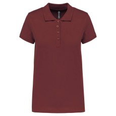 KARIBAN Női galléros piké póló, rövid ujjú, Kariban KA255, Wine-3XL