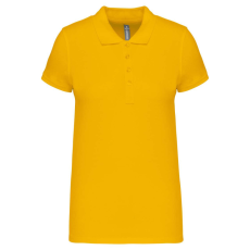 KARIBAN Női galléros piké póló, rövid ujjú, Kariban KA255, Yellow-S