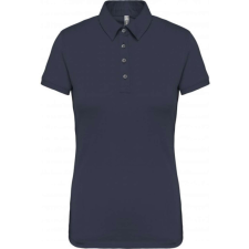 KARIBAN Női galléros rövid ujjú jersey póló, Kariban KA263, Navy-2XL női póló
