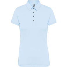 KARIBAN Női galléros rövid ujjú jersey póló, Kariban KA263, Sky Blue-XS