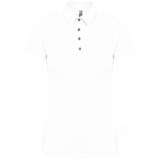 KARIBAN Női galléros rövid ujjú jersey póló, Kariban KA263, White-M női póló