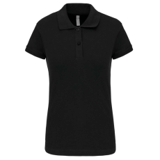 KARIBAN Női galléros sztreccs piké póló, Kariban KA240, Black-2XL