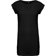 KARIBAN Női hosszú pólóruha, rövid ujjú, Kariban KA388, Black-S/M női póló