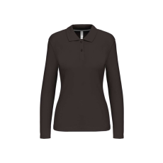 KARIBAN Női hosszú ujjú galléros piké póló, Kariban KA244, Dark Grey-3XL