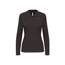 KARIBAN Női hosszú ujjú galléros piké póló, Kariban KA244, Dark Grey-L női póló