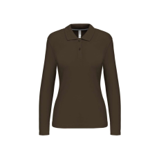 KARIBAN Női hosszú ujjú galléros piké póló, Kariban KA244, Dark Khaki-3XL