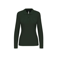 KARIBAN Női hosszú ujjú galléros piké póló, Kariban KA244, Forest Green-M