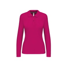 KARIBAN Női hosszú ujjú galléros piké póló, Kariban KA244, Fuchsia-L