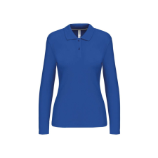 KARIBAN Női hosszú ujjú galléros piké póló, Kariban KA244, Light Royal Blue-L női póló