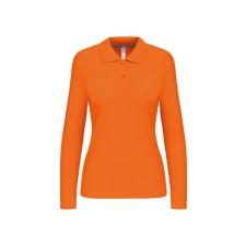 KARIBAN Női hosszú ujjú galléros piké póló, Kariban KA244, Orange-3XL női póló