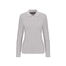 KARIBAN Női hosszú ujjú galléros piké póló, Kariban KA244, Oxford Grey-3XL