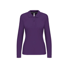 KARIBAN Női hosszú ujjú galléros piké póló, Kariban KA244, Purple-2XL