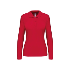 KARIBAN Női hosszú ujjú galléros piké póló, Kariban KA244, Red-XL női póló
