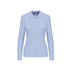 KARIBAN Női hosszú ujjú galléros piké póló, Kariban KA244, Sky Blue-XL