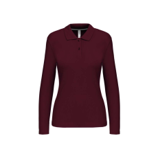 KARIBAN Női hosszú ujjú galléros piké póló, Kariban KA244, Wine-2XL