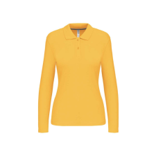 KARIBAN Női hosszú ujjú galléros piké póló, Kariban KA244, Yellow-2XL női póló