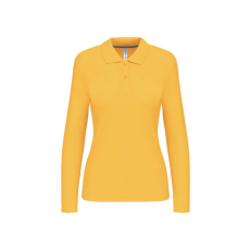 KARIBAN Női hosszú ujjú galléros piké póló, Kariban KA244, Yellow-L