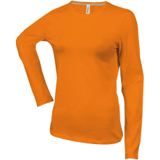KARIBAN Női hosszú ujjú kereknyakú pamut póló, Kariban KA383, Orange-M